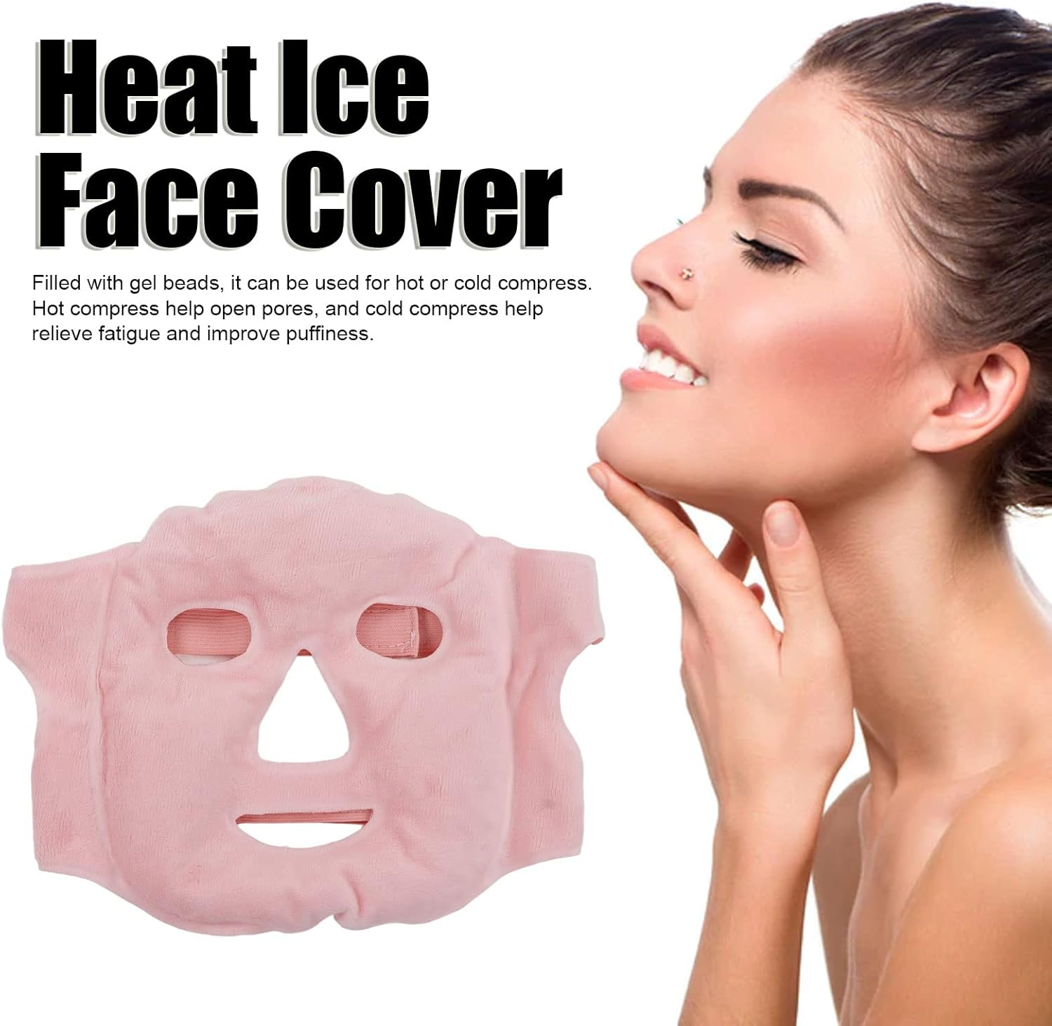 Face Ice Pack Ice Pack for Face Cold Face Mask Cold Face Eye Mask Ice Pack Reduce Face Puff Gel Beads Hot Heat Cold Compress Pack Face for Reusable for Post Laser Care (R&oacute;żowy) image number 3