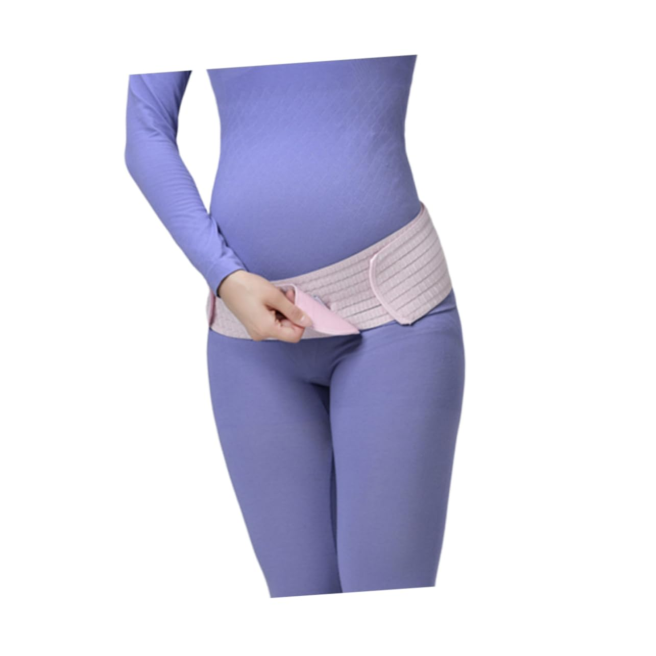 Pregnant Women Belly Band and Postpartum Pelvic Support Belt Breathable Dual-Layer Abdominal Band Pregnancy Protector Pink Free Size image number 2