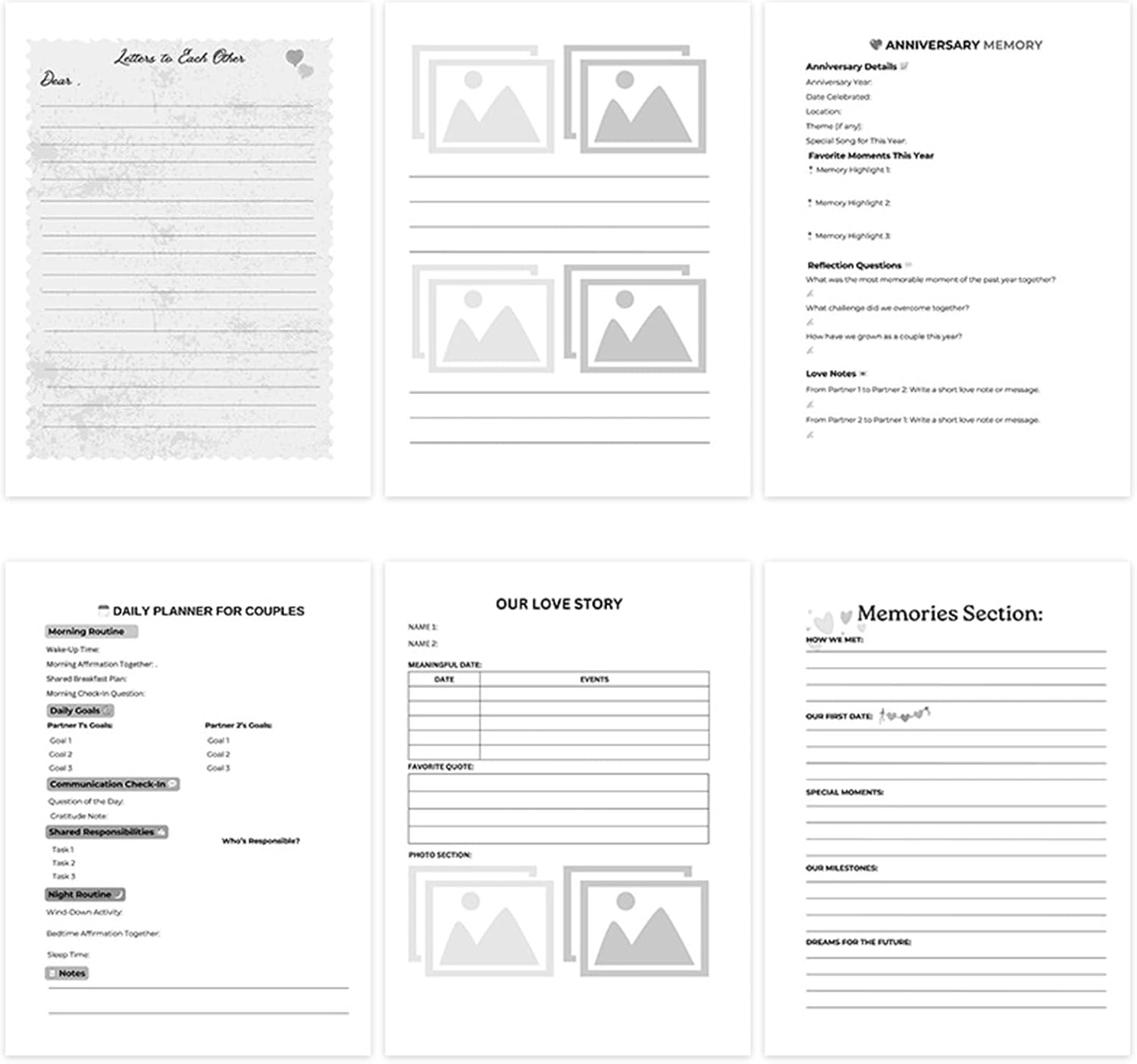 Our Story Book for Couples,Wedding Scrapbook 58-Page - Supplies Meaningful Notebook with Cover for Honeymoons Wedding Valentines