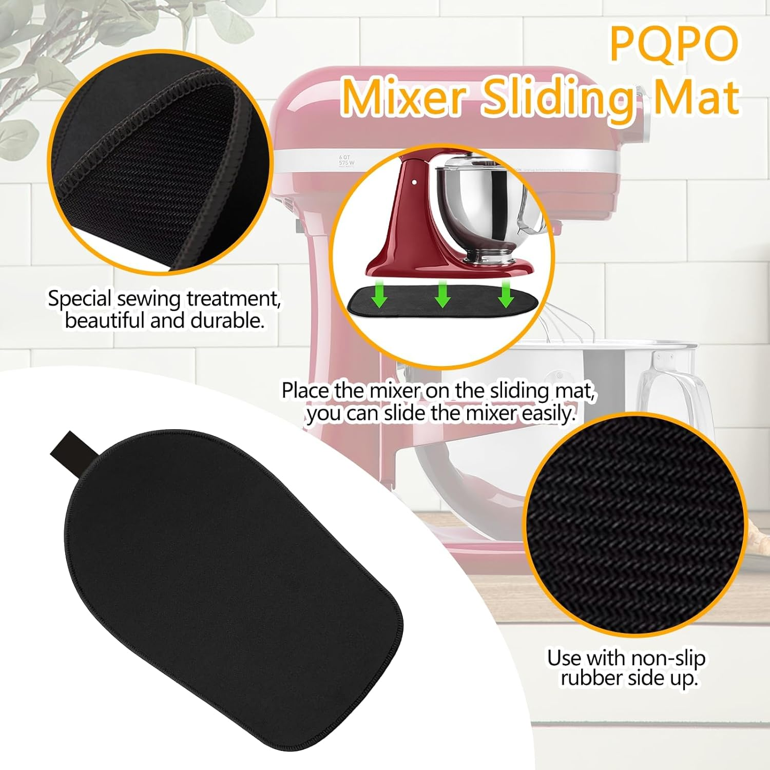 Mixer Sliding Mat Compatible with Kitchenaid 4.5 & 5 Quart Stand Mixer, Slider Mat Compatible with 4.5 & 5Qt Kitchenaid Mixer Accessories image number 2