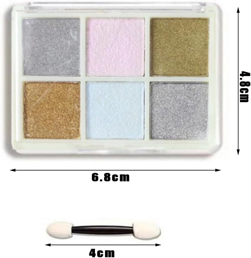 Chrome Nail Powder 6 Colors Holographic Gold & Silver Iridescent Pearl Chrome Powder, Glitter Pigment for Nail Art Decoration