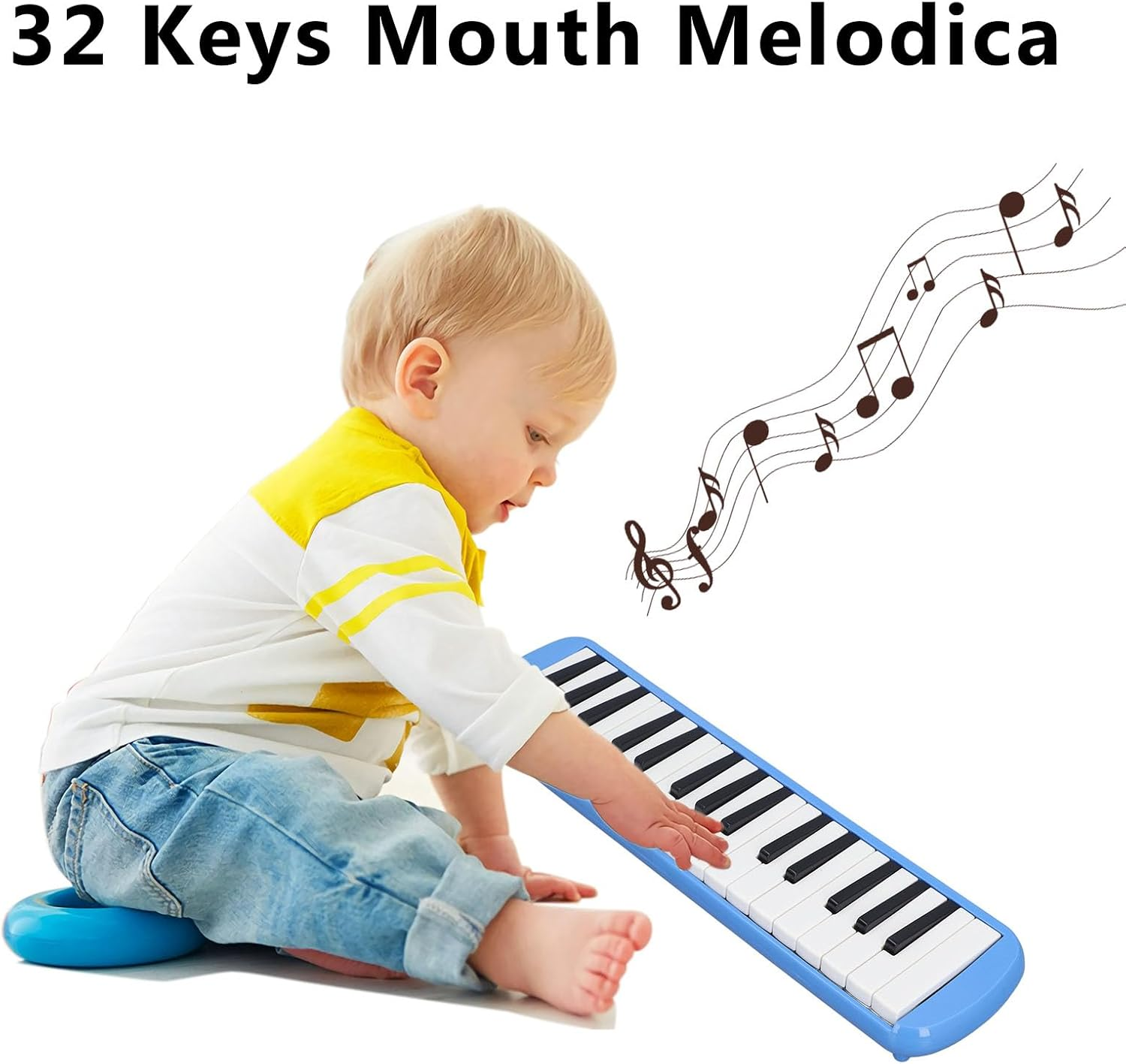 32 Keys Mouth Melodica, Air Piano Keyboard Soprano Melodica, Musical Instrument Toy for Students and Beginners with Mouthpiece, Blowpipe, Playing Organ, Carrying Bag image number 5