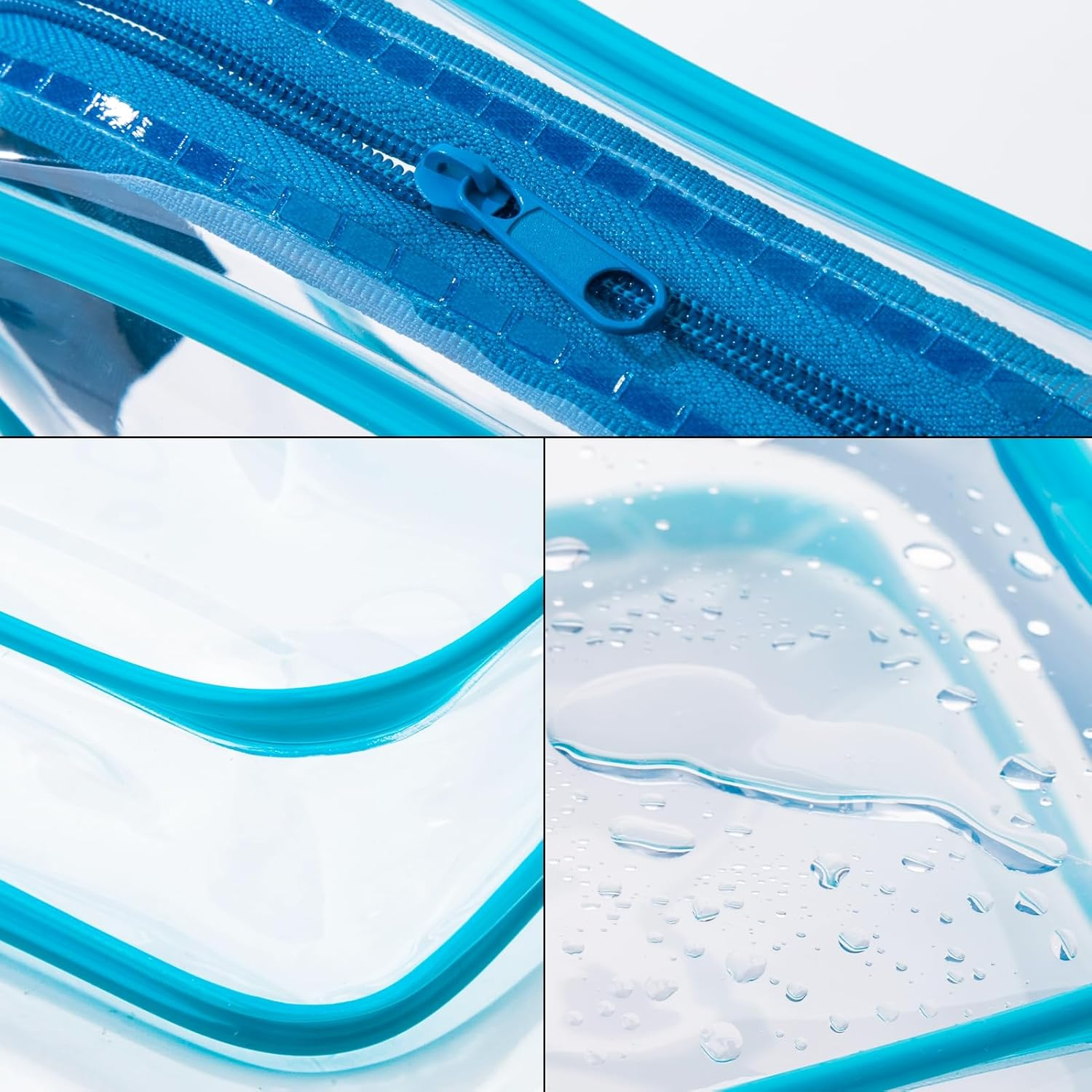 Gemice TSA Approved Toiletry Bag, 4 Pack Cosmetic Bag Clear Toiletry Bag Quark Size, Travel Essentials Water Repellent Travel Makeup Bags for Women Men, Carry on Airport Airline Compliant Bag (Blue) - Grey image number 6