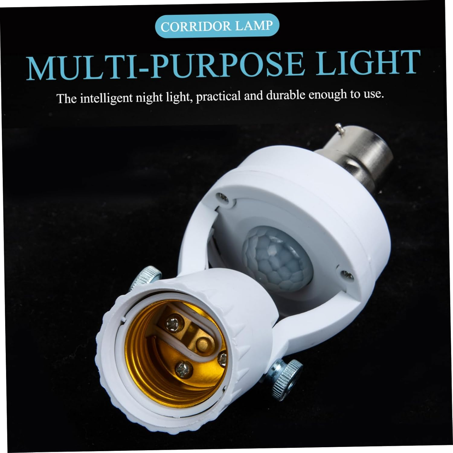 COOLHIYA B27 Induction Lamp Holder B22 Sensor Lamp Socket Motion Sensor Lamp Socket Sensor Lamp Holder Motion Screw Bulb Adapter Sensor Light Socket White Ceiling Lamp E27 Human Sensor Iron image number 2