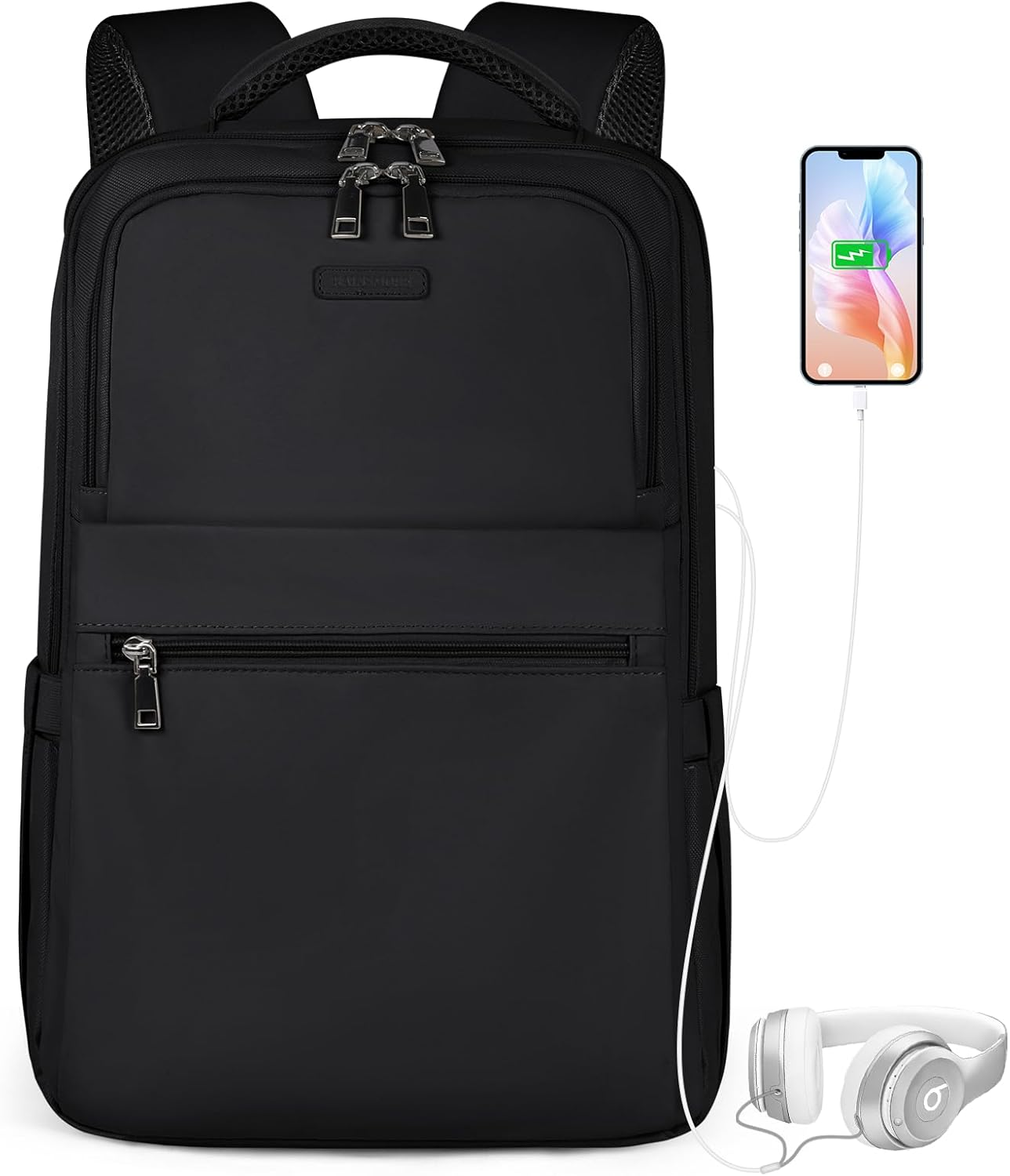 Laptop Backpack 15.6 Inch Backpack for Women Men Travel Backpack with USB Water Resistant Backpack Anti-Theft Work Backpack, Lightweight School Backpack, Teenage Girls Casual Daypack image number 4