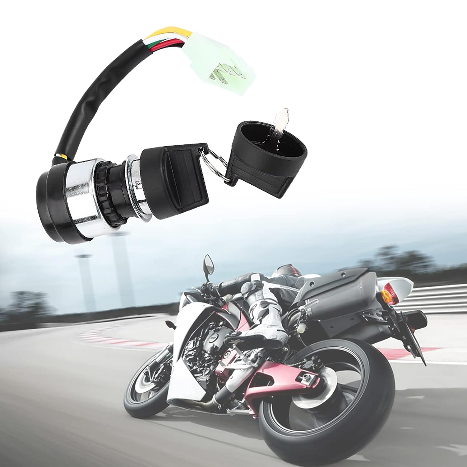 5 Wire 5 Pin Ignition Key Switch Start Lock for Most Motorcyclebuggy Go Kart ATV image number 1