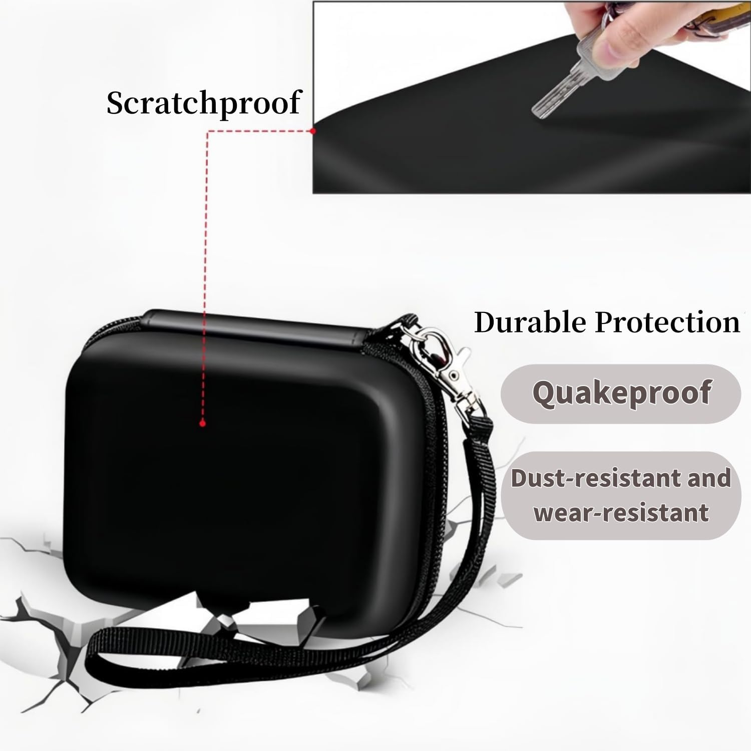 Protective Carrying for Digital Camera, Abergbest 21 Mega Pixels ，Kodak Pixpro/Canon Powershot ELPH 180/190 / Sony DSCW800 / DSCW830 Cameras with Adjustable Straps Mesh Pocket (1Pcs) image number 3