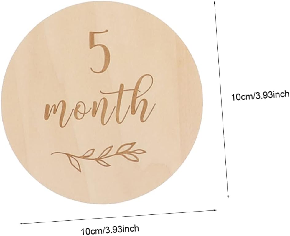 13Pcs Newborn Milestone Cards Monthly Growth Cards Wooden for Shower Gifts for First Year Photoshoot
