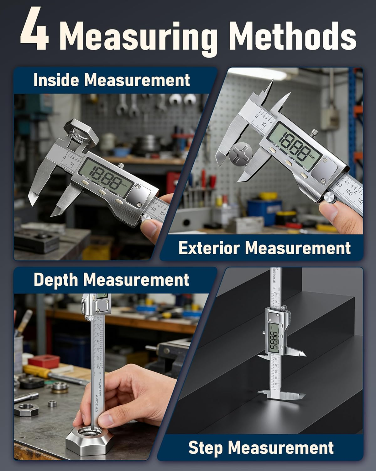 Measuring & Layout Tool with LCD Screen (6Inch/150Mm), Digital Caliper Vernier Calipers,Metric Conversion Micrometer Caliper Tool image number 1