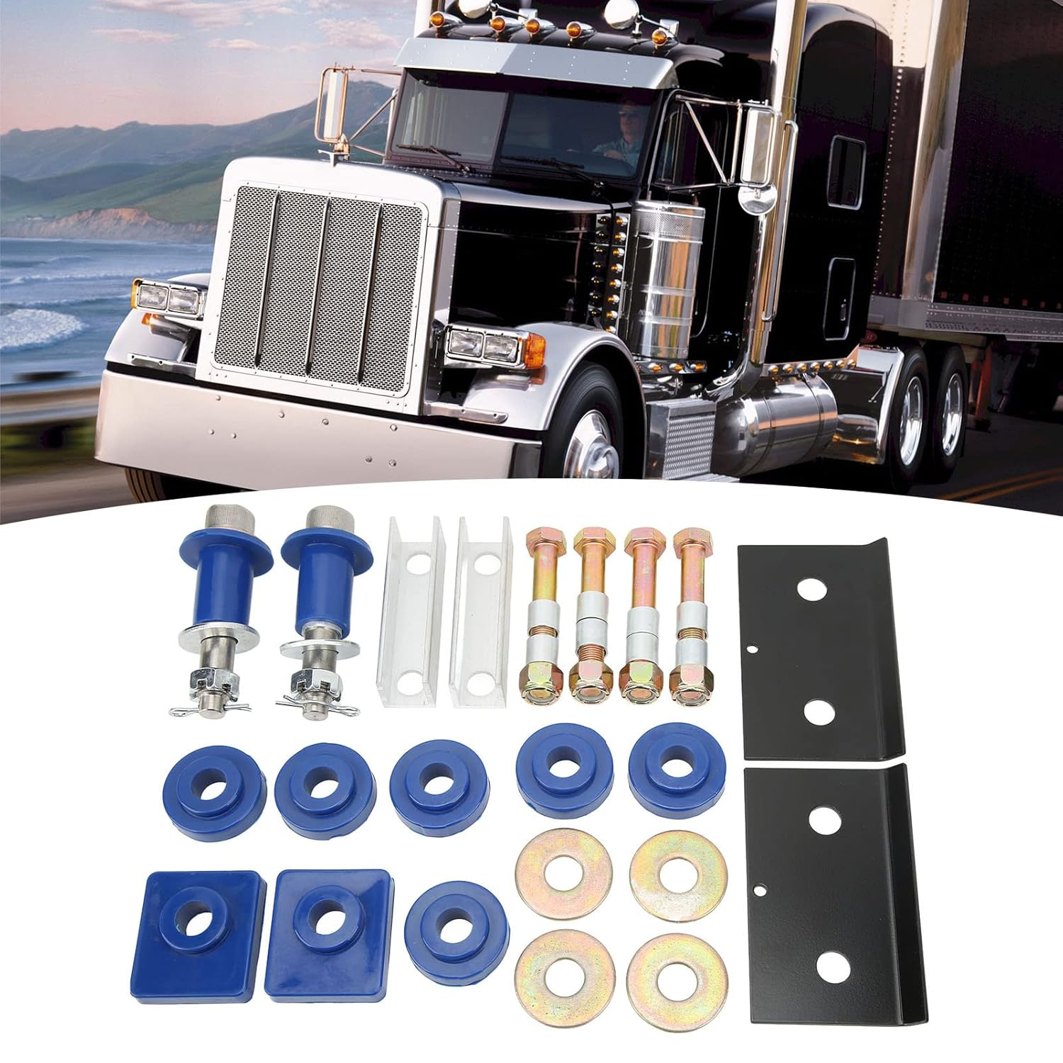Hood Hinge Kit, 22PCS Pivot Bushings & Mount Bolts Set, Compatible with Peterbilt 379 image number 1
