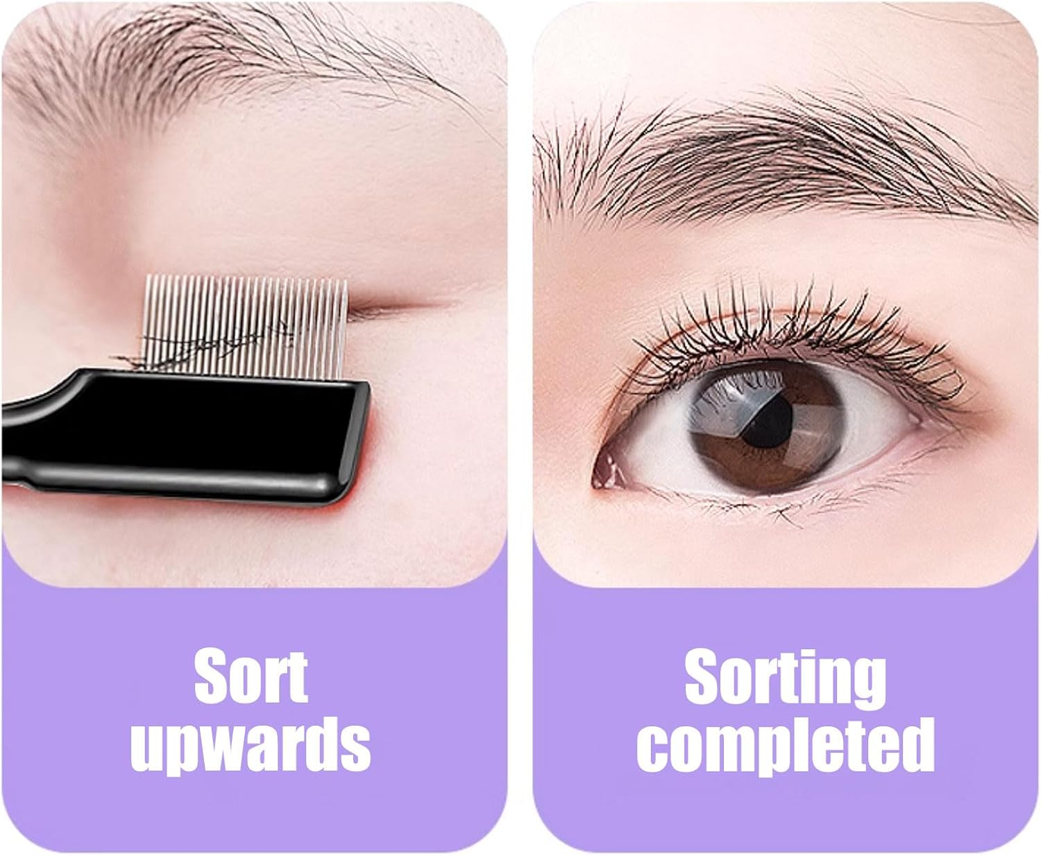 BGENHPON Metal Eyelash Comb and Separator 2 Pack Professional Eyelash Eyebrow Brush with Metal Teeth for Women Beauty Grooming Tool image number 1