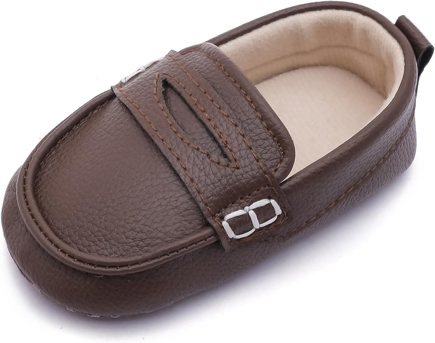 LONSOEN Baby Toddler Boys Girls Loafers Newborn Leather Moccasins Infant First Walking Dress Shoes