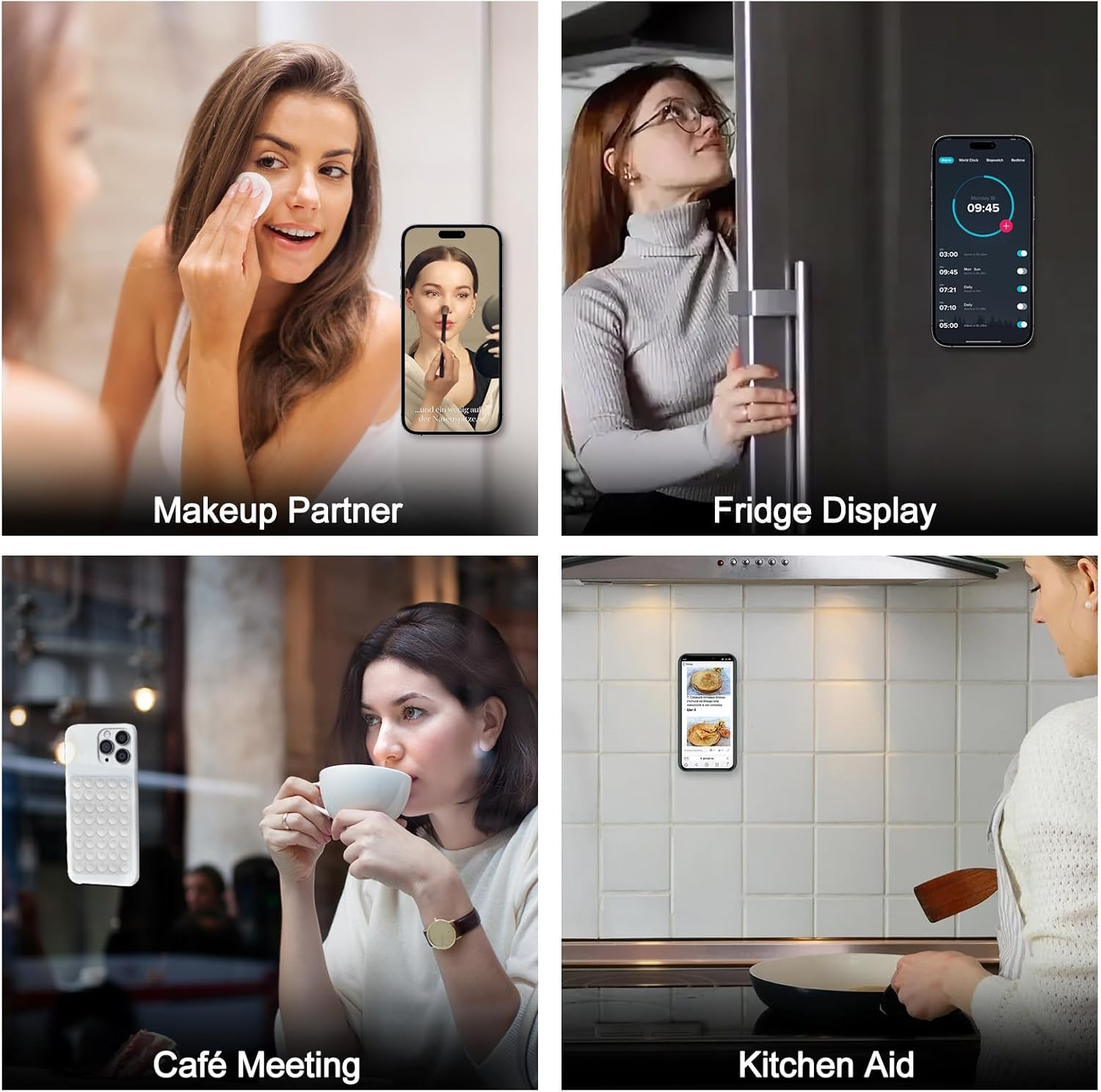 Octo Cup Buddy Sticky Grip Holder Phone Case Mount for Cellphone Black | 2 Pack, Silicone, Silicone Suction Cup, Double Sided, Hands-Free, Phone Accessories, Strong Grip Holder, for Selfie and Video - Clear image number 5