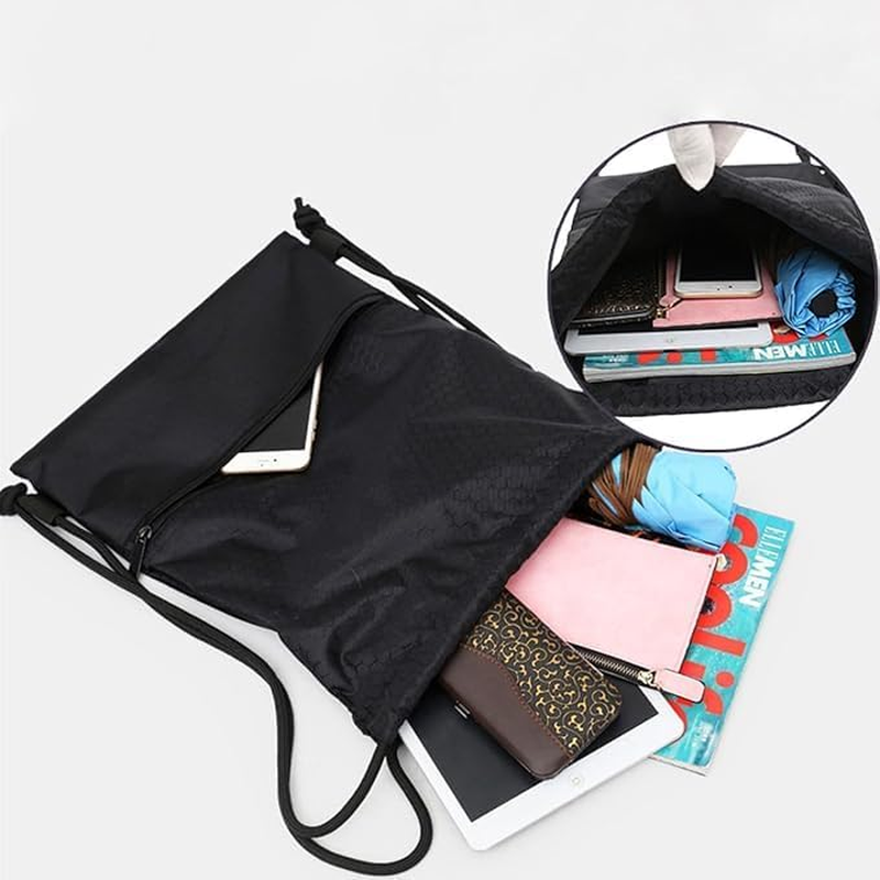 Drawstring Backpack String Bag, 1Pc Gym Drawstring Bag,Sport Gym Sack Drawstring Backpack Bag,Drawstring Backpack Gym String Bag,Drawstring Backpack Zip Water Resistant Pocket String Sack Storage Bag