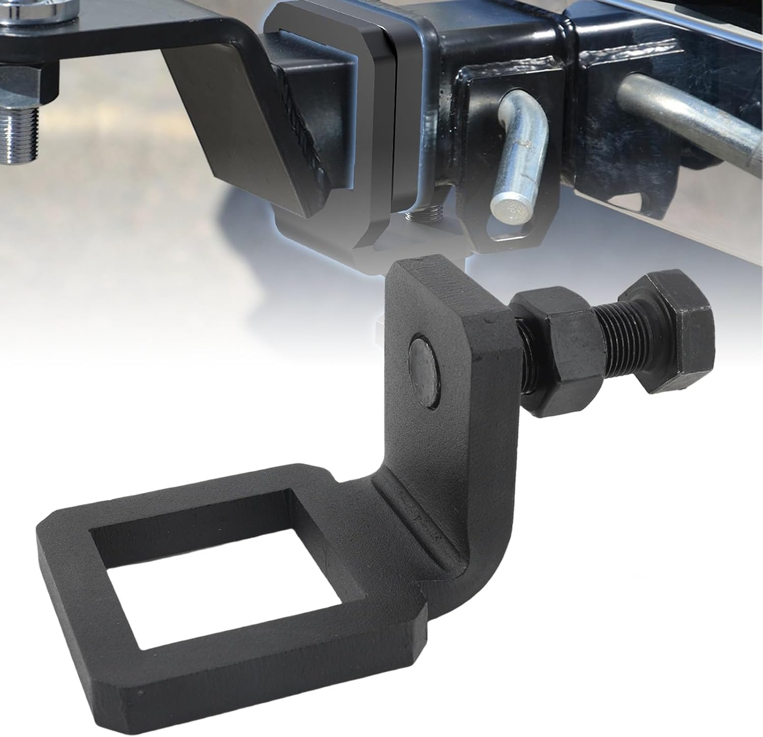 Jiawu 2 Inch anti Rattle Hitch Clamp, anti Rattle Hitch Tightener for 2 Inch Hitches, Heavy Duty Trailer Hitch Stabilizer for Trailers & Trucks, Trailer Hitch anti Rattle Device (Matte Black)