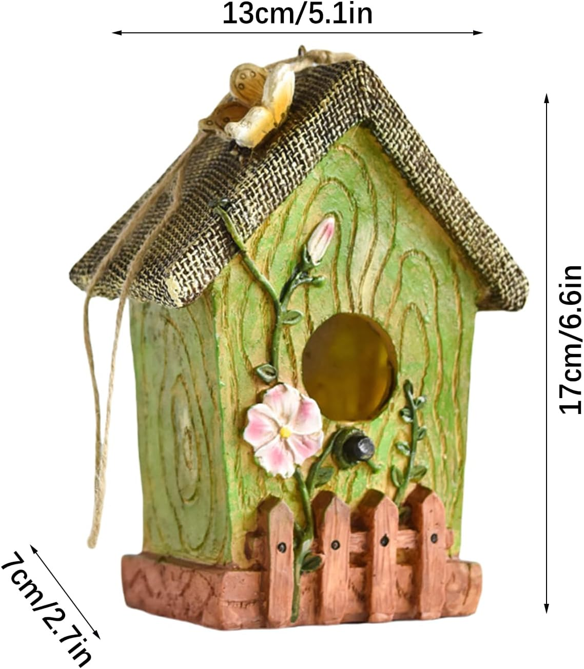 Bird Houses for Outside,Resin Garden Bird House | Colorful Nesting Box, Decorative Pet Cottage, Garden Decoration, Tree Mount Ornaments for Porch image number 6