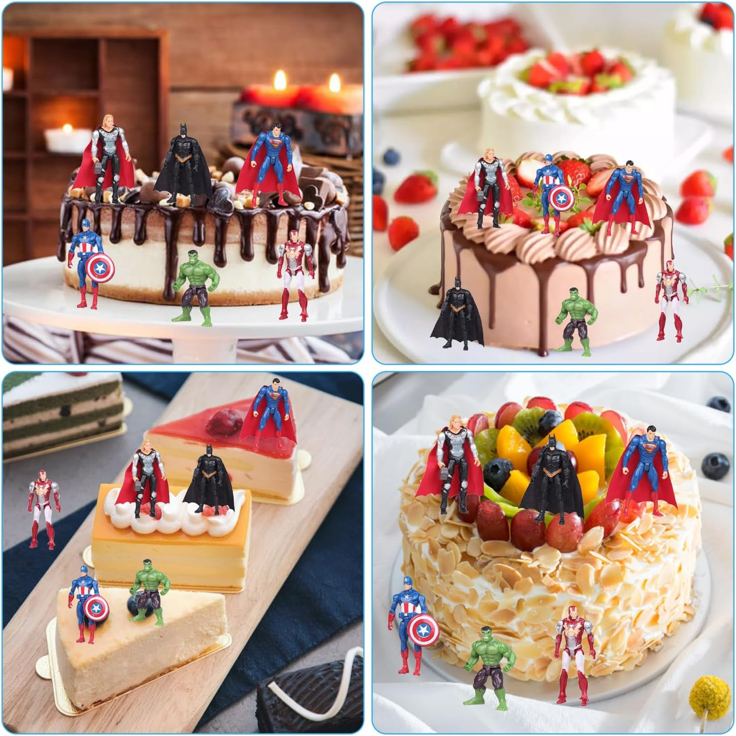Superhero Cake Topper Superhero Avengers Figures Birthday Decoration Party Cake Decoration for Children image number 6