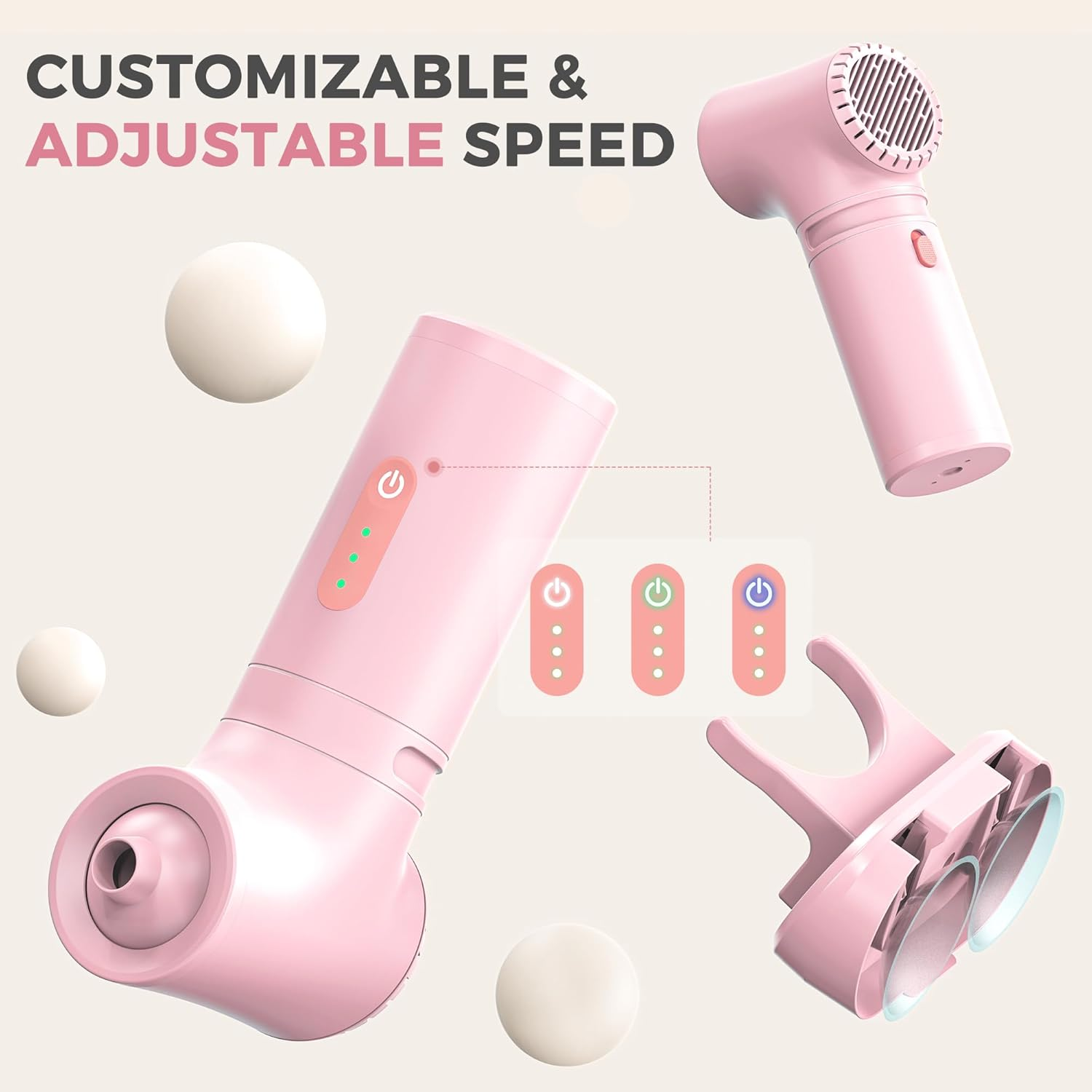 Bath Jets for Tub, Portable Jet Spa for Bathtub, Bubble/Jet Mode, 3-Level Adjustable, Idea Gift Bath Spa for Gifts for Women (Powder Pink)