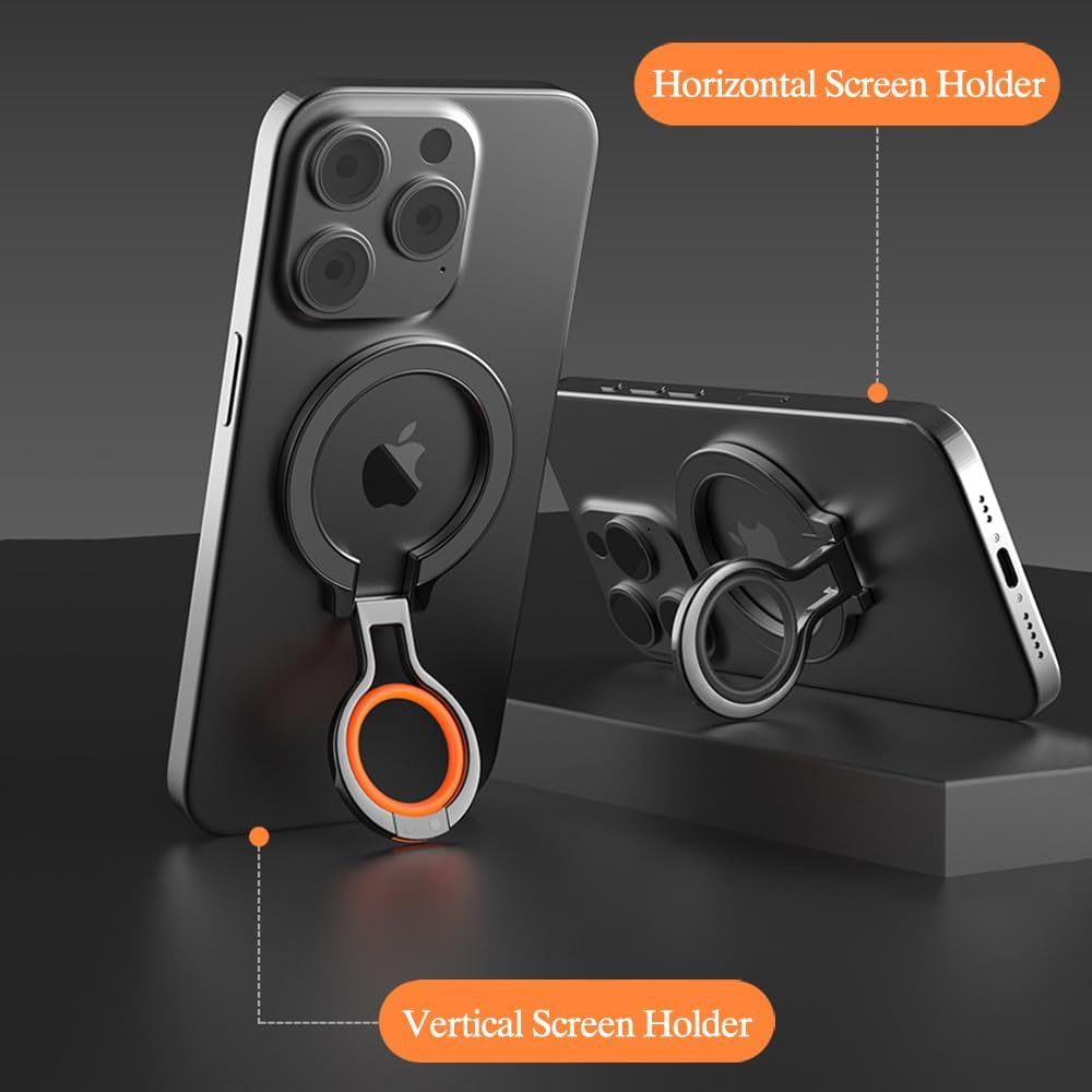 Frafuo Magnetic Phone Ring Holder-Mag Iphone Ring Stand for Mag-Safe-360&deg; Rotatable Magnetic Phone Finger Ring Grip-Compatible with Iphone 15 14 13 12, All Smartphone, Mag-Safe Accessories, Black