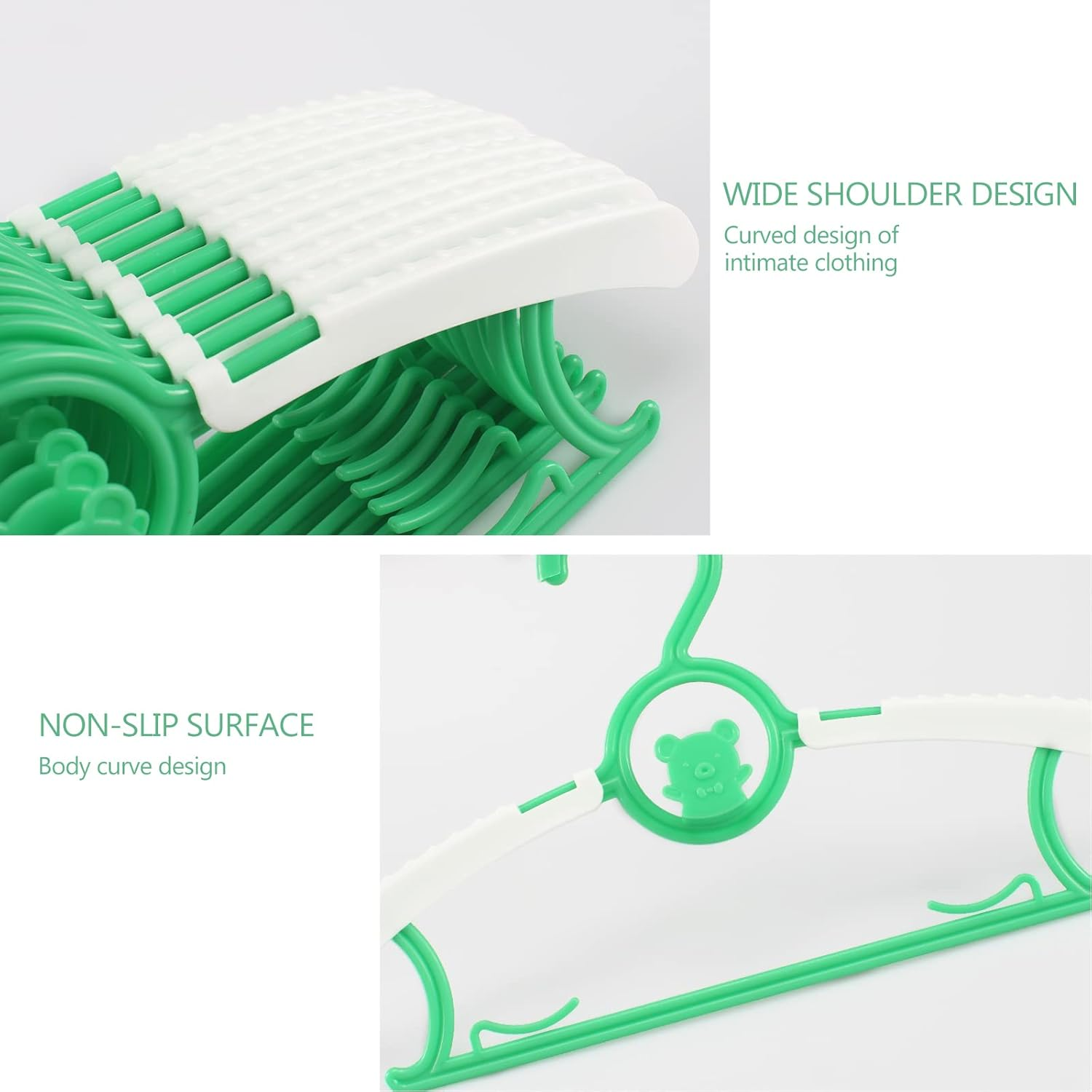 10-Pack Baby Coat Hangers Children Clothes Hangers Adjustable with Space Saving Stackable Hooks,H HOME-MART Universal Baby Hangers Non-Slip Coat Hanger with Windproof Hook image number 5