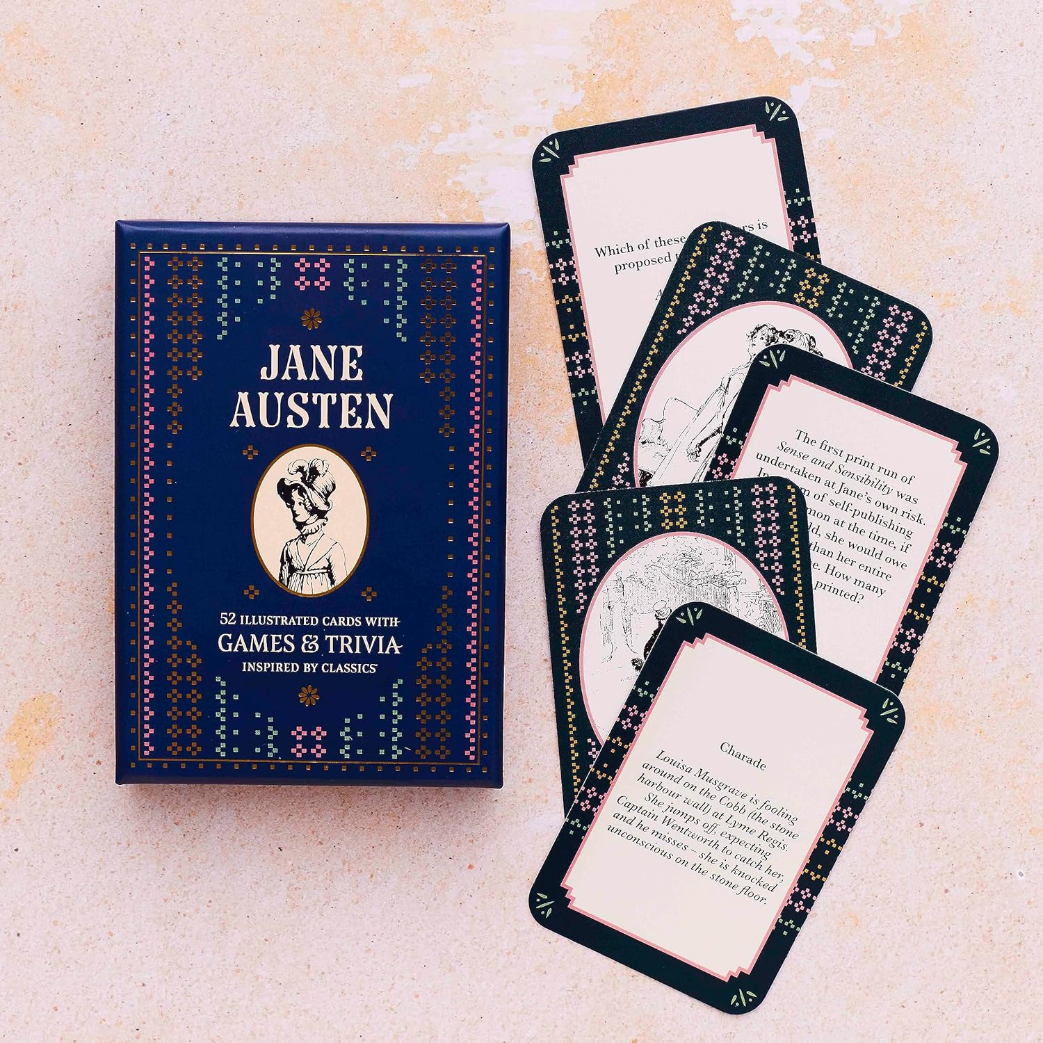 Jane Austen - a Card and Trivia Game: 52 Illustrated Cards with Games and Trivia Inspired by Classics