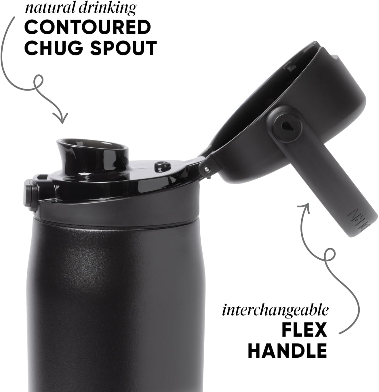 Simple Modern Mesa Sport Water Bottle with Covered Chug Lid | 30Oz Cup Holder Friendly Insulated Stainless Steel Bottle for Gym, Sports and Travel | Midnight Black image number 6