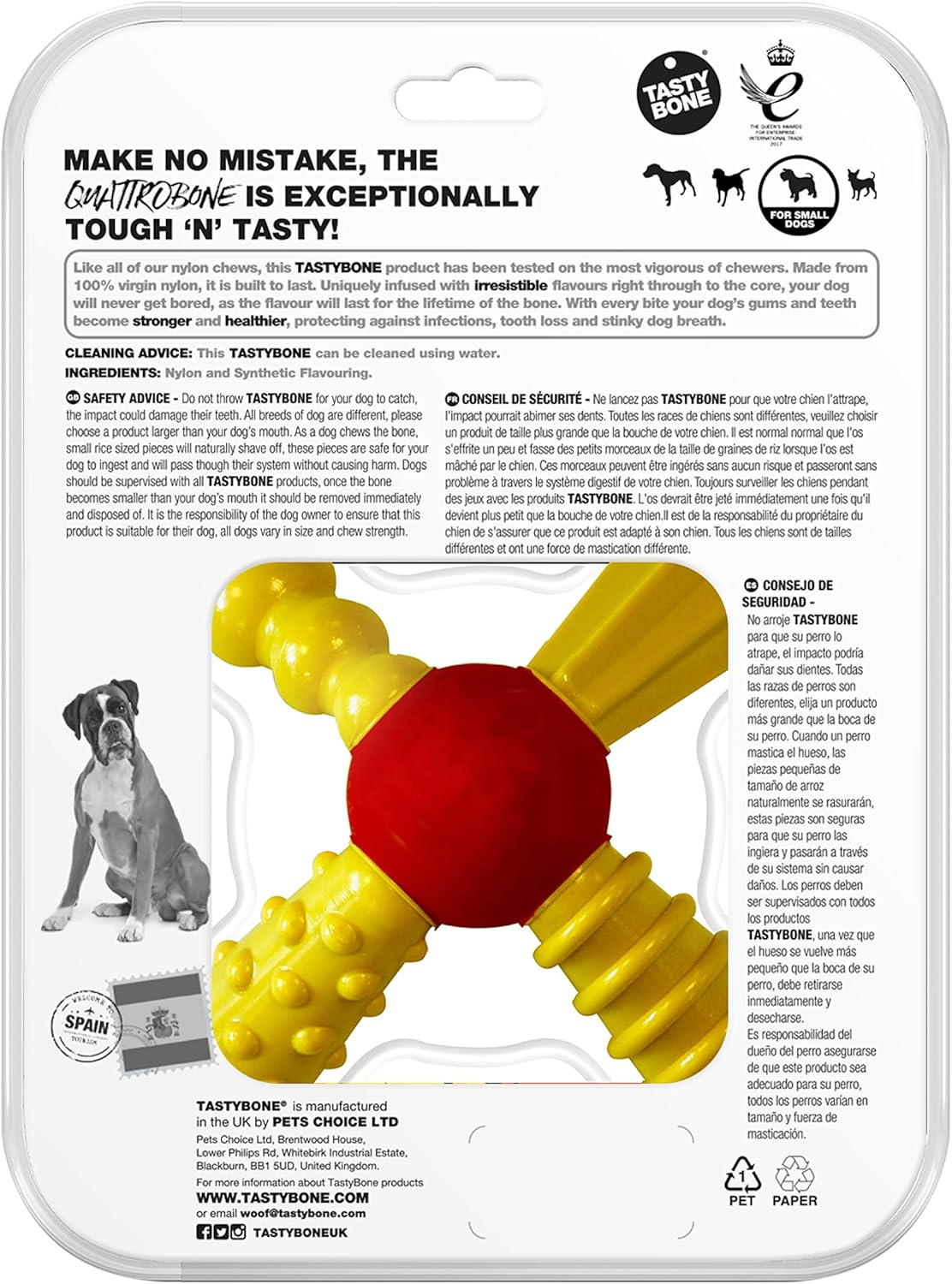 Tasty Bone Nylon Dog Chew Toy Quattro Chorizo Small