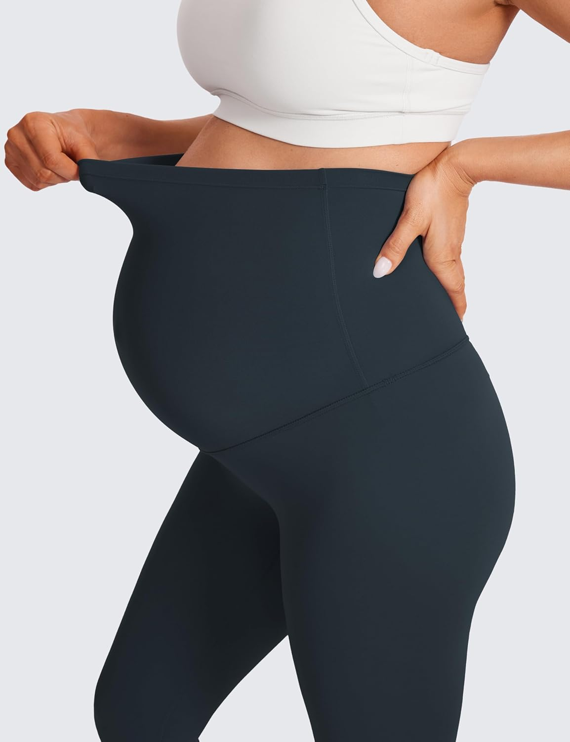 CRZ YOGA Butterluxe Extra Long Maternity Leggings for Tall Women 30'' Workout Yoga Lounge Pants over the Belly Pregnancy Soft image number 4