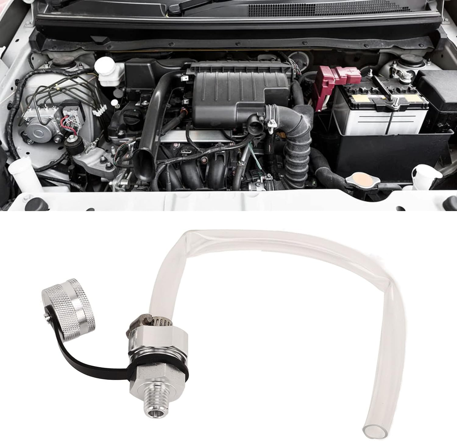 M12-1.75 Oil Drain Valve, Quick Twist Drain Valve Plug with Removable Hose, Drain Plug for Engine Pan and Transmission, Stainless Drain Hose Attachment Universal for Car image number 5