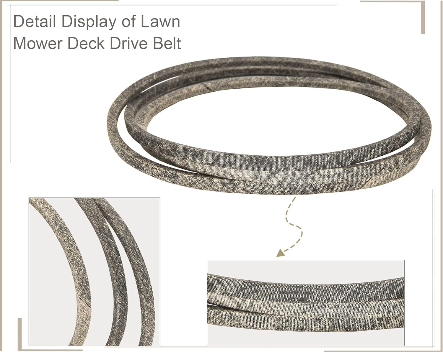 429636 197253 Mower Belt, Lawn Mower 42'' Deck Drive Belt, for Craftsman Husqvarna AYP Poulan 429636 197253 532197253 532429636, for John Deere M84136 M87323 1/2" X101-1/2(0.5"X101.5") image number 2