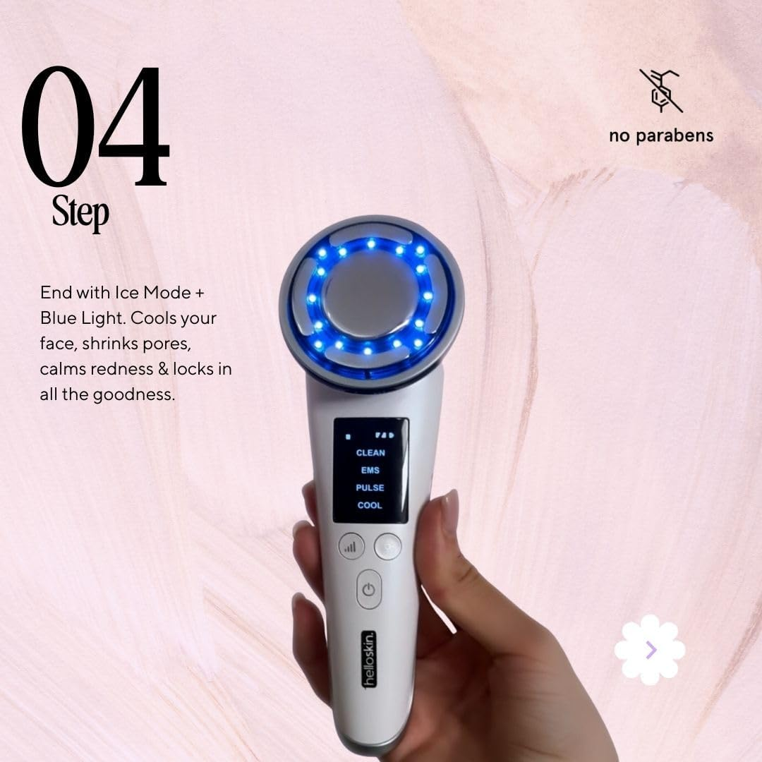 Helloskin Hot/Cold Face Massager & LED Light Therapy Handset V3.0 | Anti-Aging, Acne Treatment, Deep Cleansing, Redness Reduction, EMS Facial Toning, Skin Firming & Tightening (Skin Care Tool) image number 4