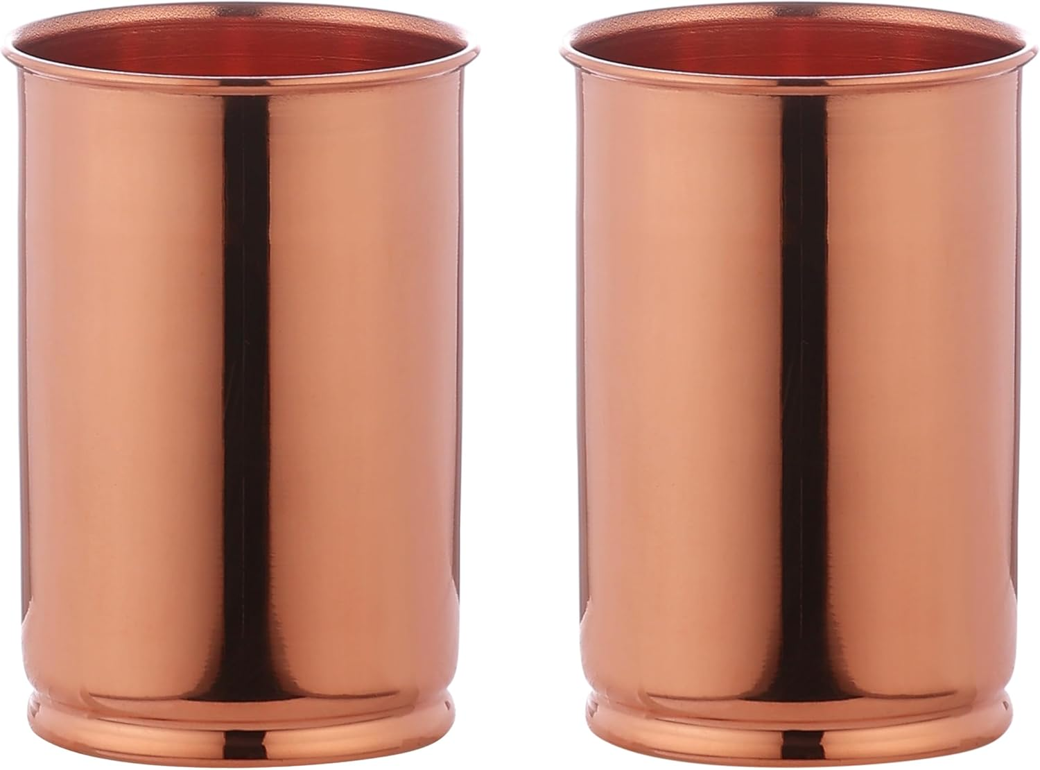 Copper Glass Set of 2 Premium, Copper Tumblers for Ayurveda Health Benefits - 350 Ml. Capacity, Unlined, Uncoated and Non-Lacquered (Plain) image number 1