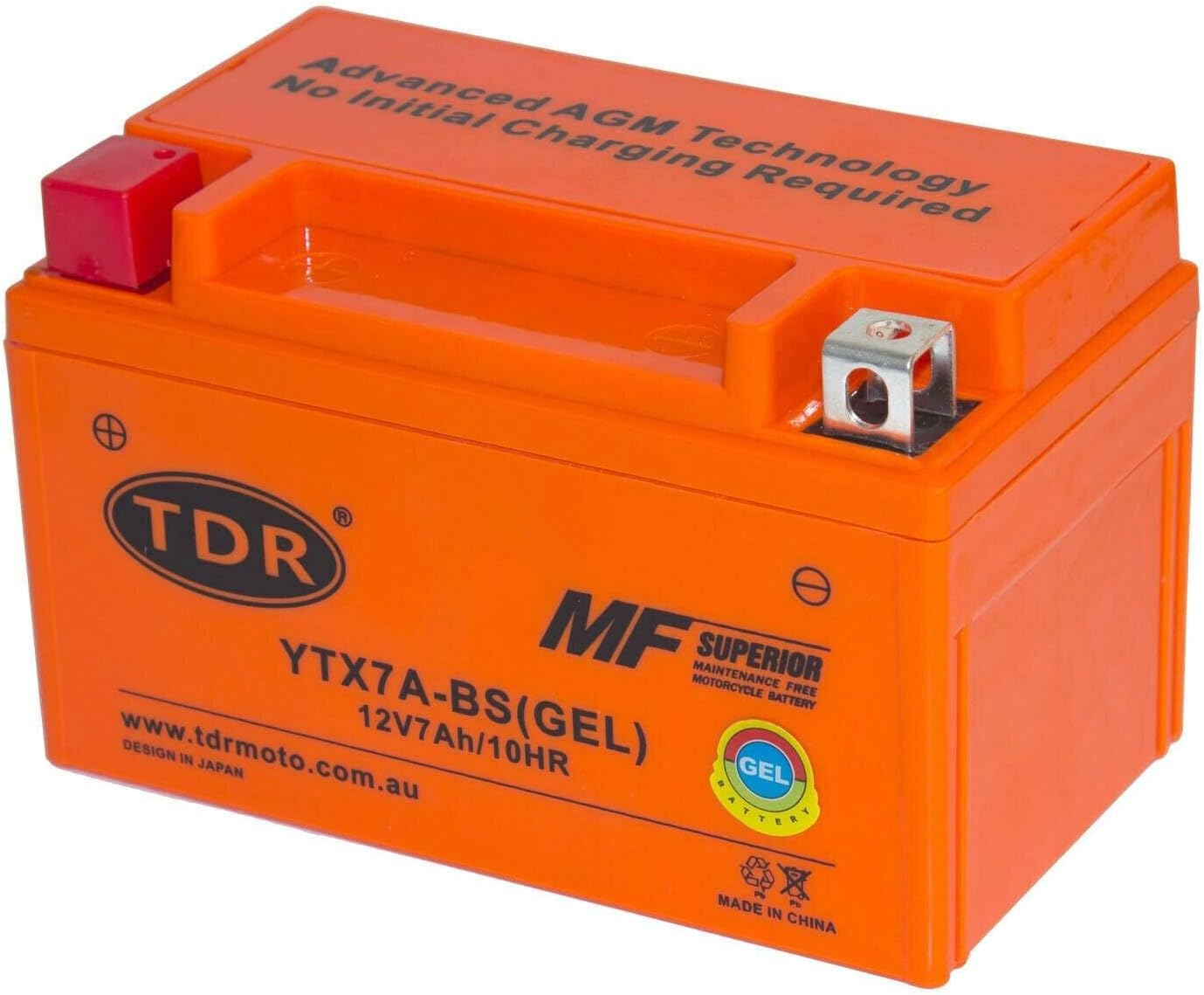 TDR YTX7A-BS 12V 7Ah GEL Motorbike Battery image number 4