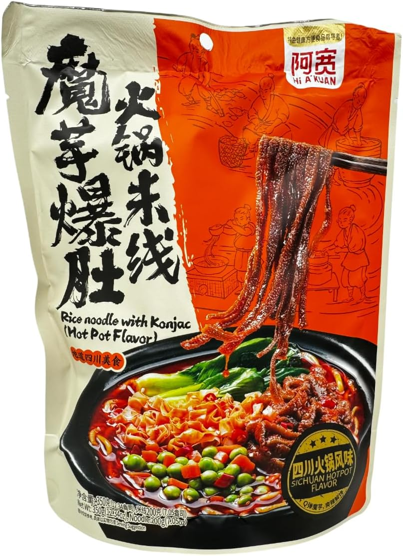 Baijia Hot Pot Flavour Rice Noodle with Konjac, 350 G
