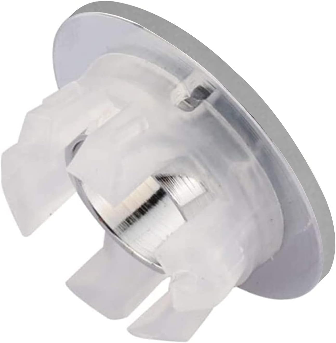 Sink Basin Trim Overflow Cover for Kitchen and Bathroom Vanity Sink Solid Vessel Insert in Hole round Caps Pack of 2 (Silver, One Size) image number 4