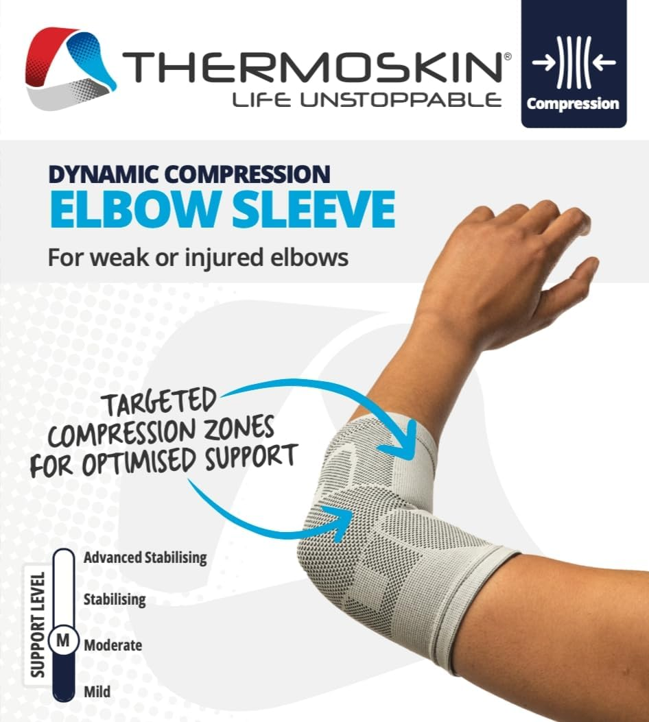 Thermoskin Dynamic Compression Elbow Sleeve S/M, Grey, (84613) image number 3