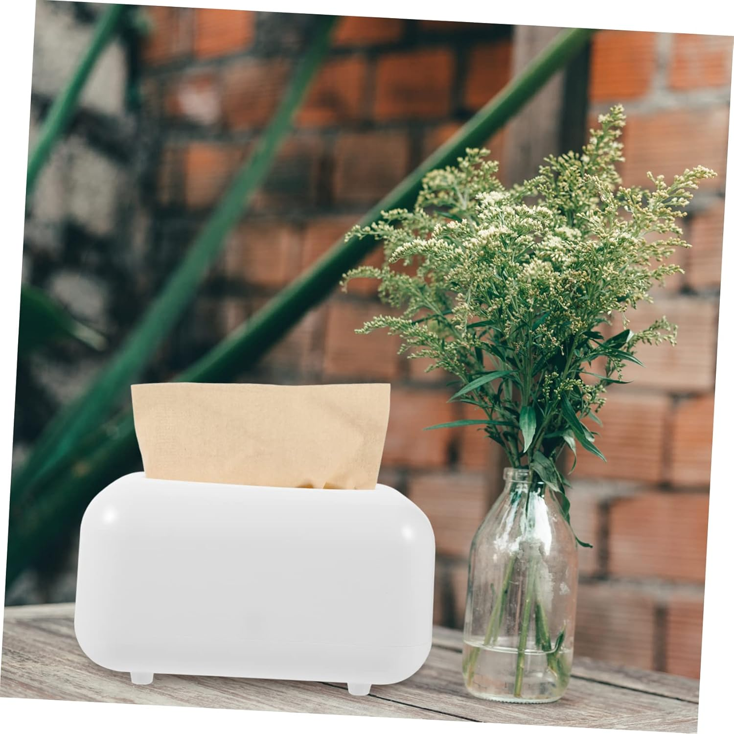 Luxshiny Desktop Tissue Holder Tissue Box Cover Refillable Wipes Container Chic Napkin Box Home Storage image number 5