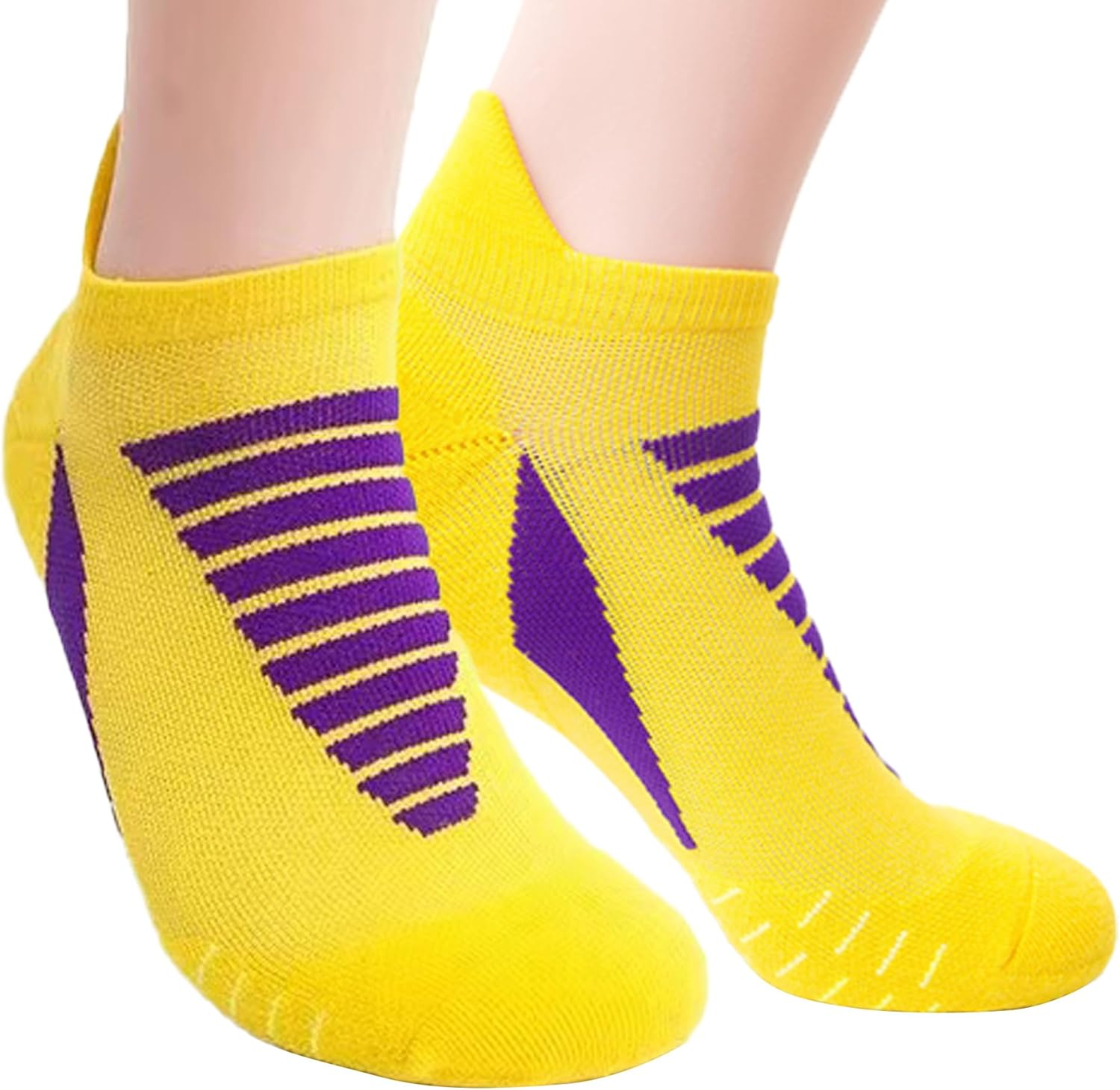 Dress Cici Men'S Cushioned Low Cut Socks with Heel Tab, Nylon Athletic Ankle Socks (3 Pack) - Black+Grey+White image number 3