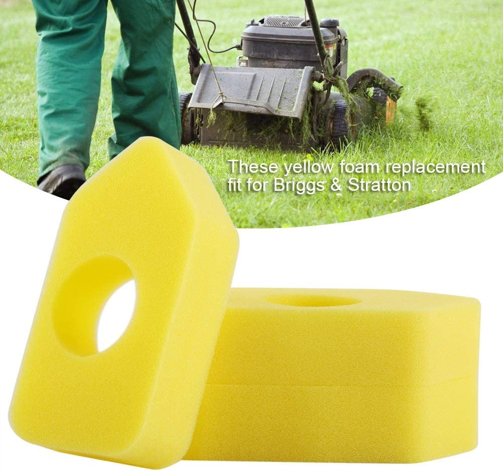 Foam Air Filter,10Pcs Air Filter Yellow Foam Replacement Air Cleaning System,Good Working Conditions and Easy Installation for Briggs & Stratton 986434 image number 6