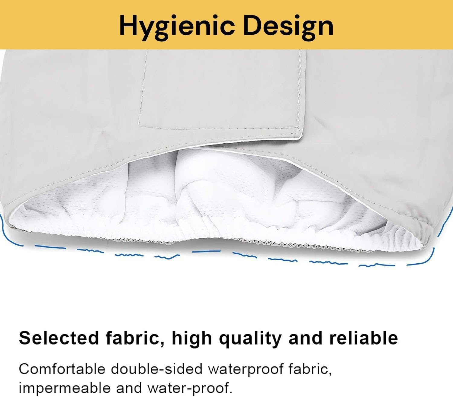 EZONEDEAL Washable Male Dog Belly Band, Washable Male Dog Belly Wrap, Dog Diapers, Leakproof Reusable Puppy Diapers, High Absorbing Belly Bands Pee Wrap for Puppy & Doggy (Yellow, L, 1, Count)