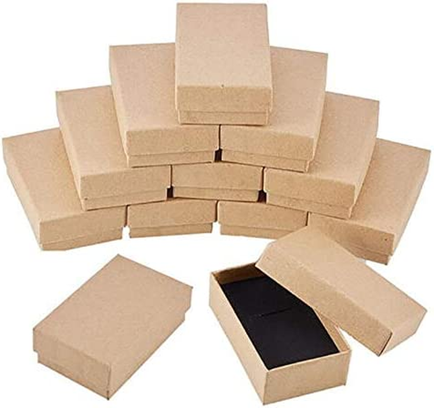 24PCS Kraft Paper Box Small Kraft Paper Jewelry Box Handmade Cardboard Packing Box Wedding Decorations