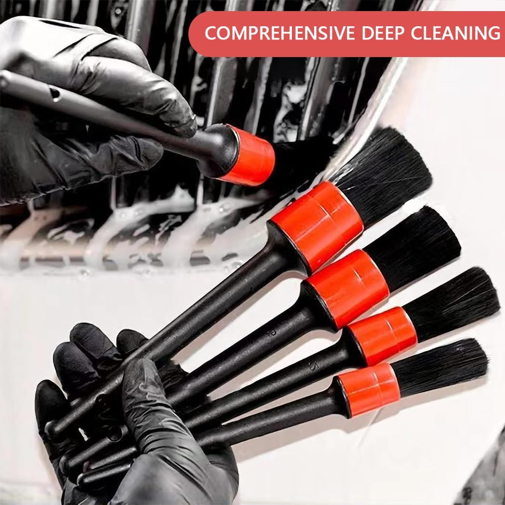 5 PCS Car Detailing Brush Set &ndash; Premium Auto Detail Brushes for Interior & Exterior Cleaning, Scratch-Free Wheel, Engine, Leather & Air Vent Detailing Tools for Cars, Trucks & Motorcycles