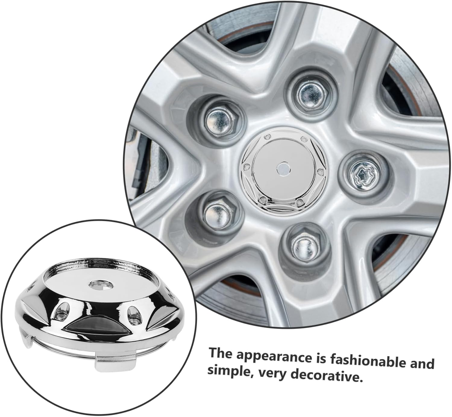 AKOOSY 4Pcs 68Mm Car Wheel Center Caps Silver Automotive Hub Caps Rim Covers Vehicle Tire Hubcaps Set for Car Wheel Accessories Replacement image number 3