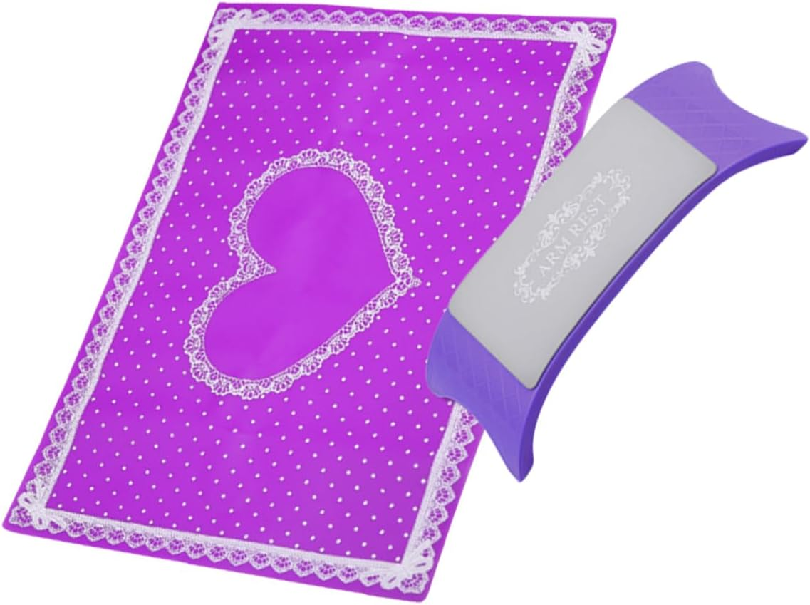 GANAZONO Foldable Silicone Hand Pillow for Manicure Nail Art Cushion Mat Portable Washable Salon Tool Purple image number 4