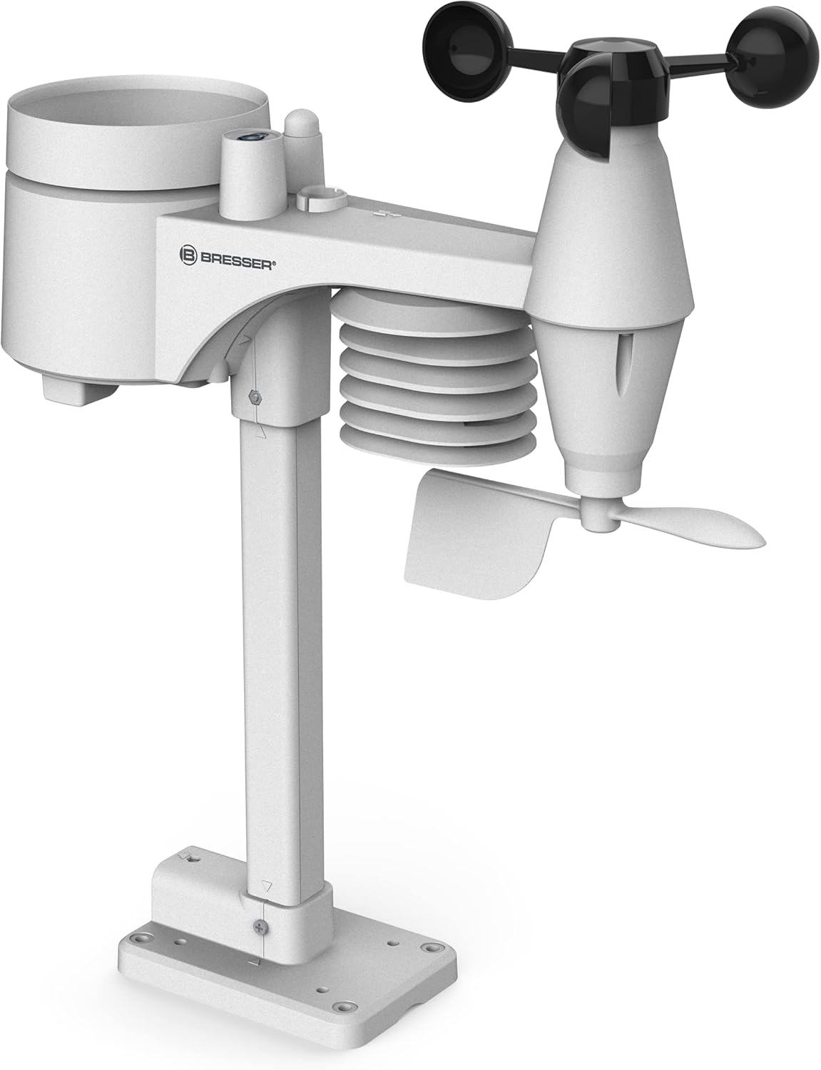 Bresser WLAN Comfort Weather Station with 7-In-1 Professional Sensor and Modern Colour Display, Black image number 1