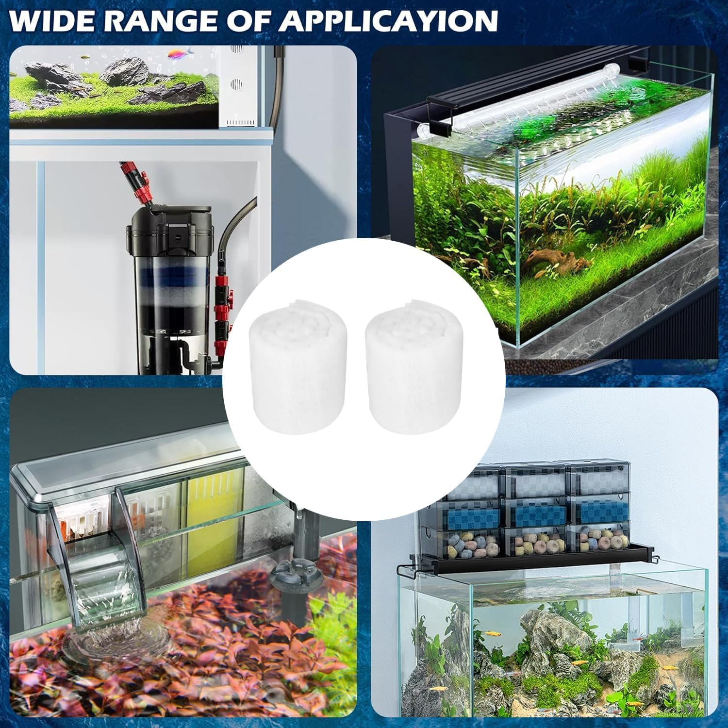 Dual Density Aquarium Filter Sponge Pad, 3M X 12Cm Aquarium Filter Media Roll for Fish Tank, Pond Filter Pad, Aquarium Filter Floss, High-Efficiency Filter Cotton for Clean & Healthy Water image number 6