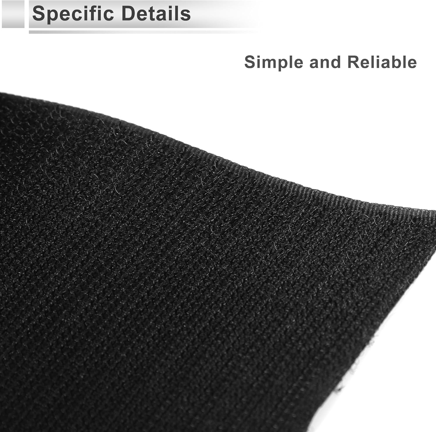 X AUTOHAUX 1 Pcs Hook and Loop Tape Adhesive Back Single Sided Adhesive Back Home Office Phone Mount Adhesive Tape Black 82.02Ftx4.33"