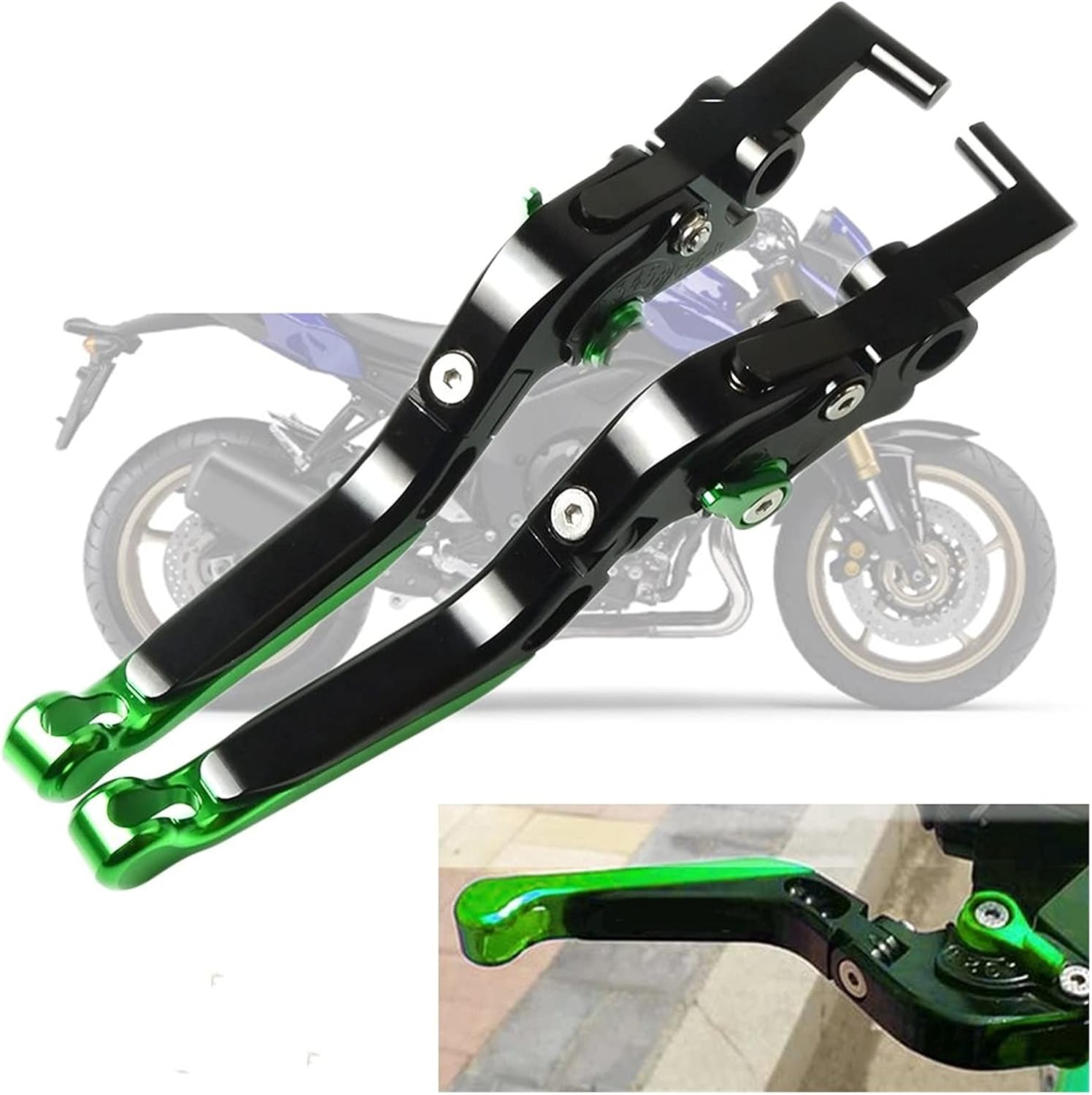Motorbike Brake Clutch Lever Adjustable Foldable Handle Motorcycle Brake Clutch Levers for Ya-M&Aha FZ1 FAZER FZ6R MT7 MT-07 FZ7 FZ-07 FZ8 FZ-08 FZ9 FZ-09 MT-09 SR (Color : Gold FZ1 FAZER 01-05) image number 2