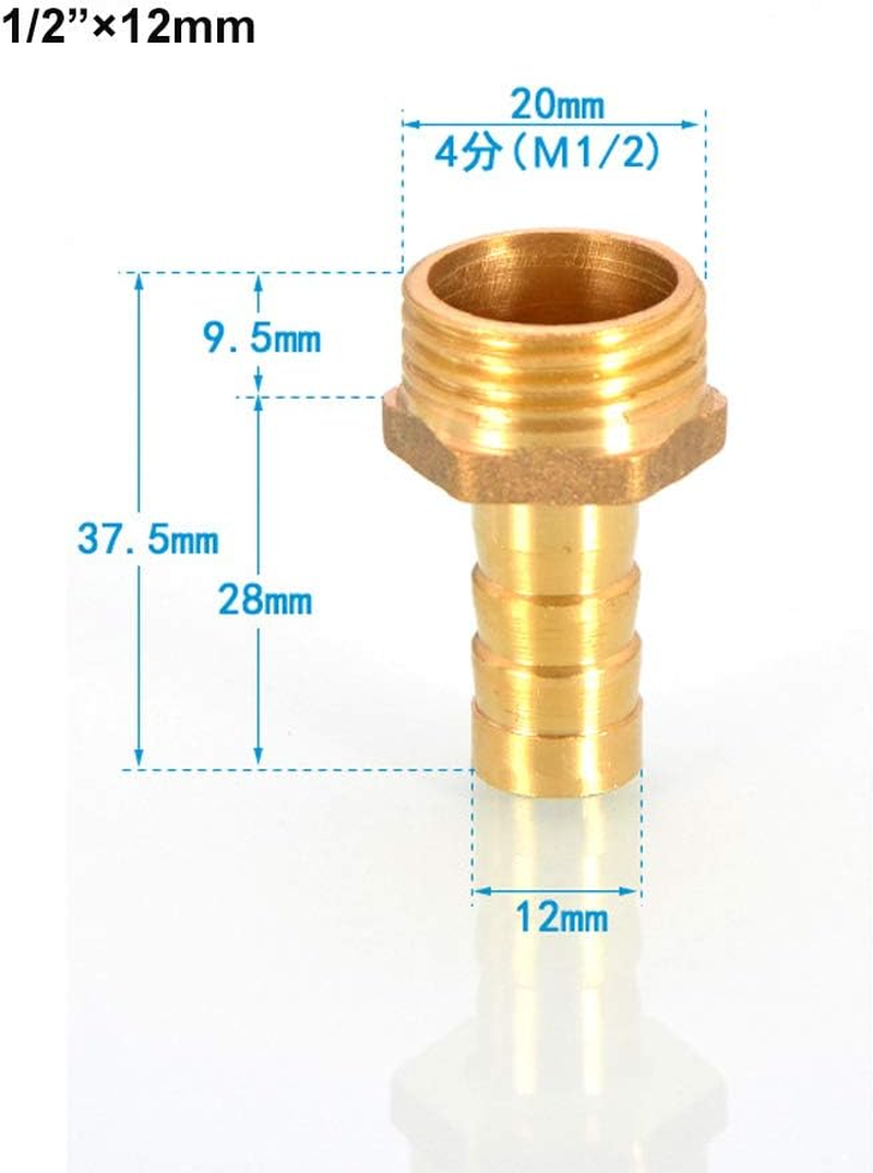 1Pcs BSP Hose Connector Brass Pipe Fitting 6Mm/8Mm/10Mm/12Mm/16Mm/19Mm/25Mm, Hose Barb Tail Male BSP Thread Connector Joint Copper Coupler Adapter image number 2