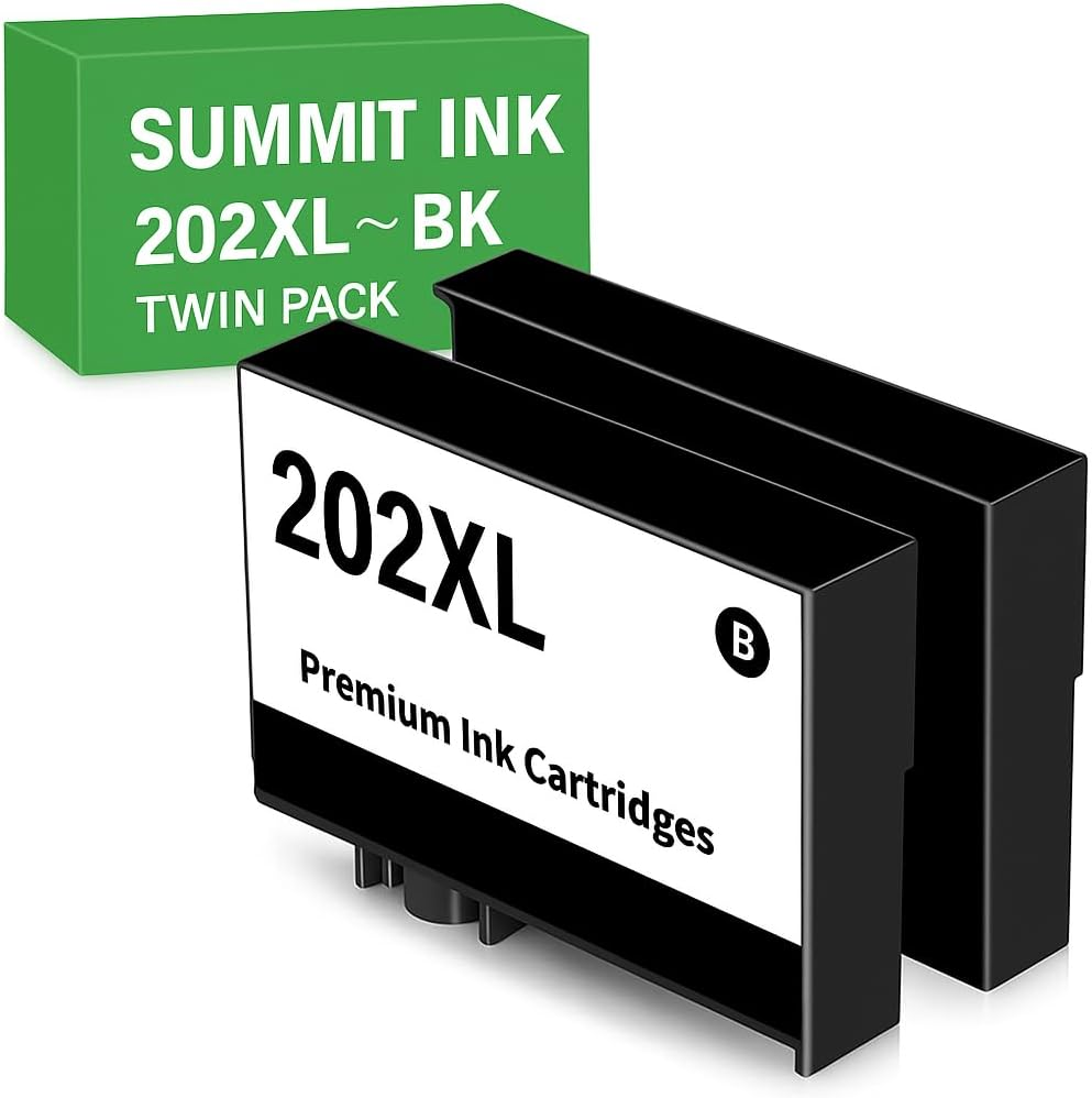 Generic 202Xl Black Ink Cartridges, Twin Pack, for Epson XP-5100 WF-2860 Printers